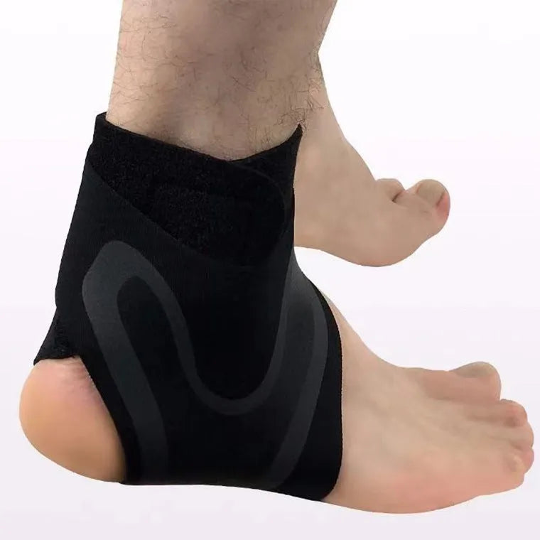 Ankle support protective cover for sports, shown in left and right foot specific sizes.