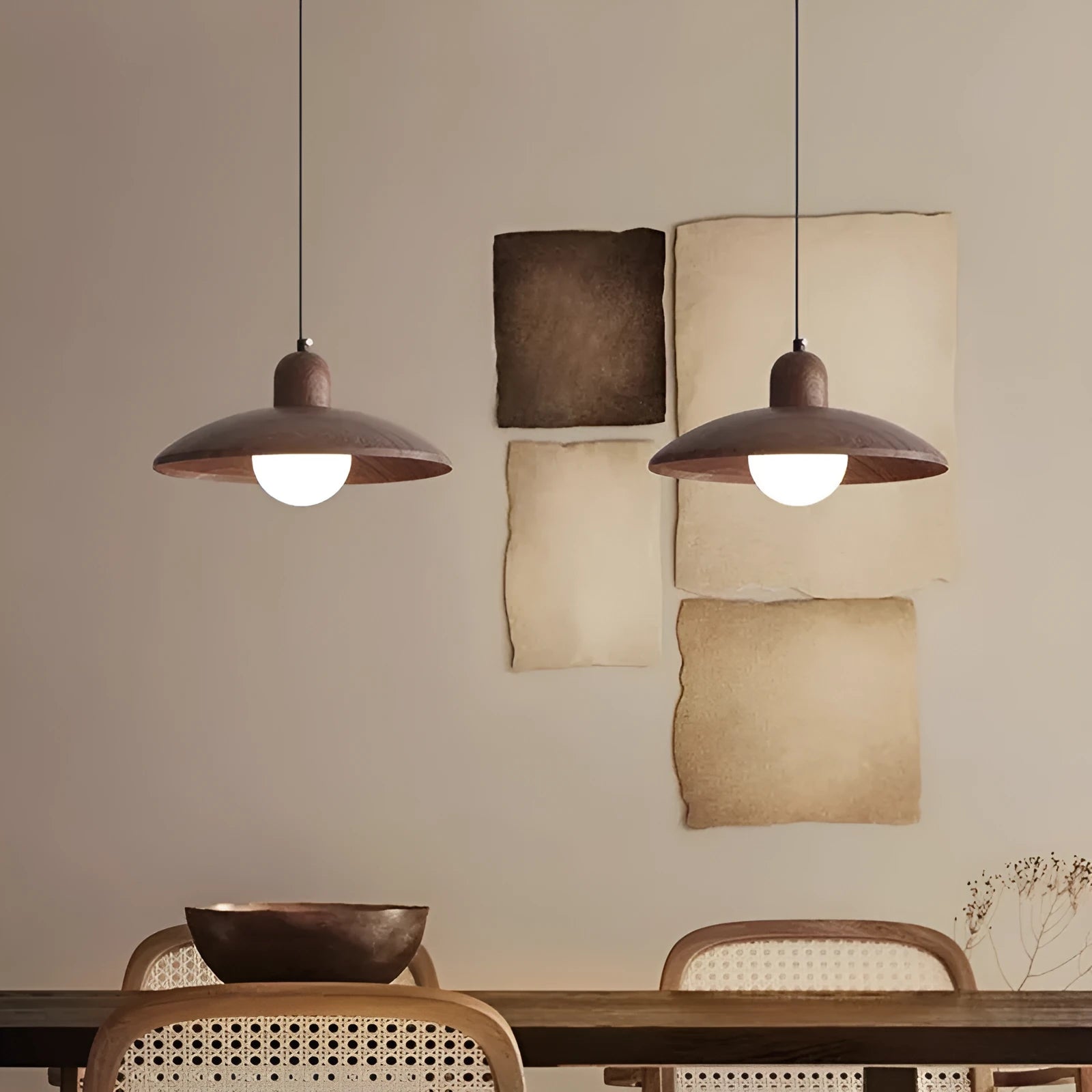 Japanese retro chandelier 30cm wood colour ceiling light for restaurant bar bedroom