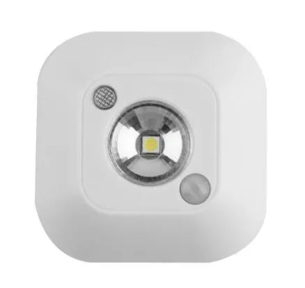 Mini infrared wireless motion sensor night light white LED ceiling battery lamp 7x7x2.4 cm