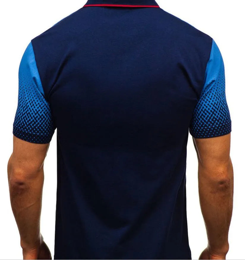 Cotton short sleeve lapel shirt with dot pattern in multiple colours for casual wear