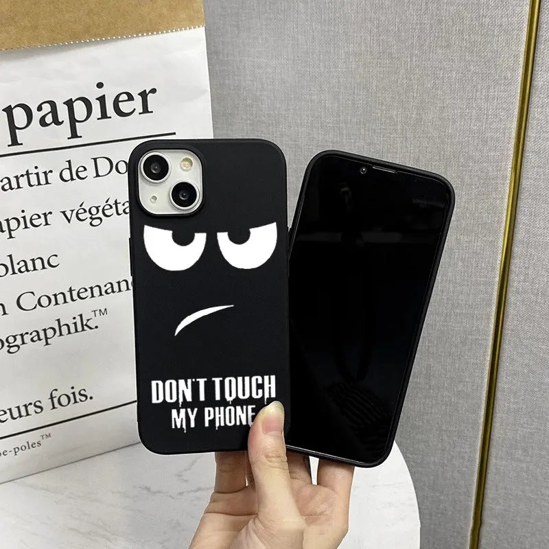 Matte black TPU phone case for iPhone, simple back cover design, compatible with multiple iPhone models.