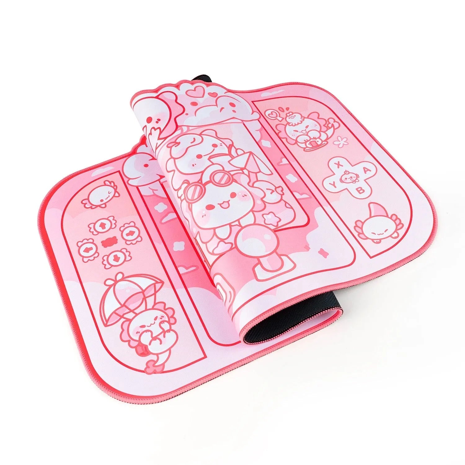 Hexagonal dragon crane machine anime pattern large mouse pad 75x40cm with wrist support