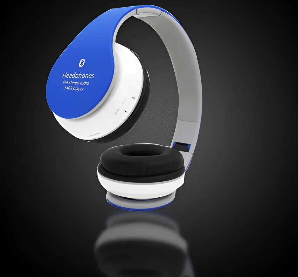 Wireless Bluetooth headset with retractable microphone in black, blue, gules or white, for computer gaming and calls