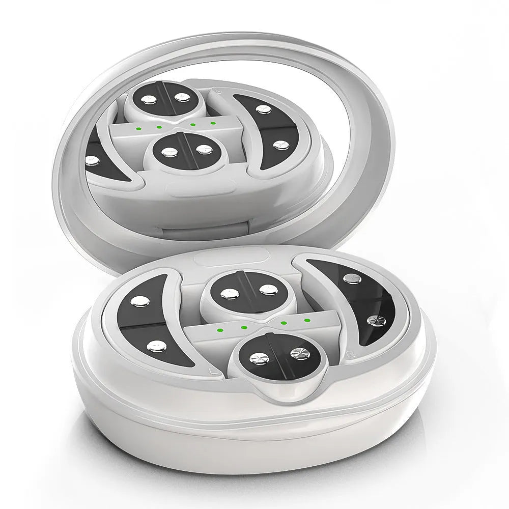White wireless red light eye and face massager device with EMS function for dark circles