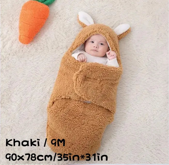 Adjustable baby sleeping bag swaddle blanket showing velcro wings and leg positioner in blue colour