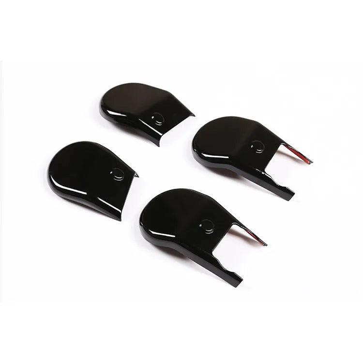 Black ABS plastic seat foot screw decoration covers for 2015-2021 Toyota Hi Lux, piano black set of 4