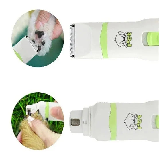 White pet hair trimmer and nail polisher set for small and medium dogs and cats