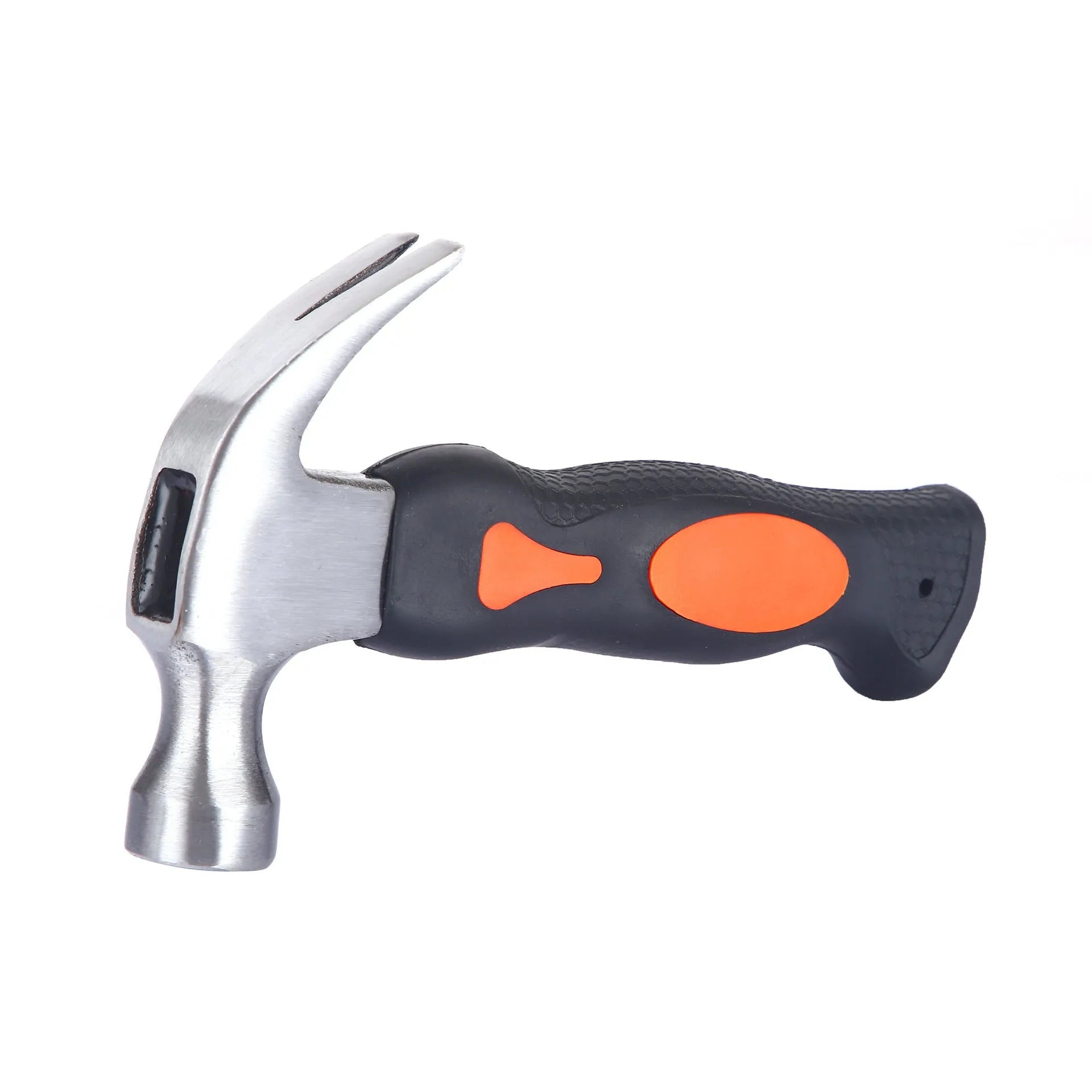 High carbon steel multi-purpose nail hammer with non-slip handle and pull-out staple feature