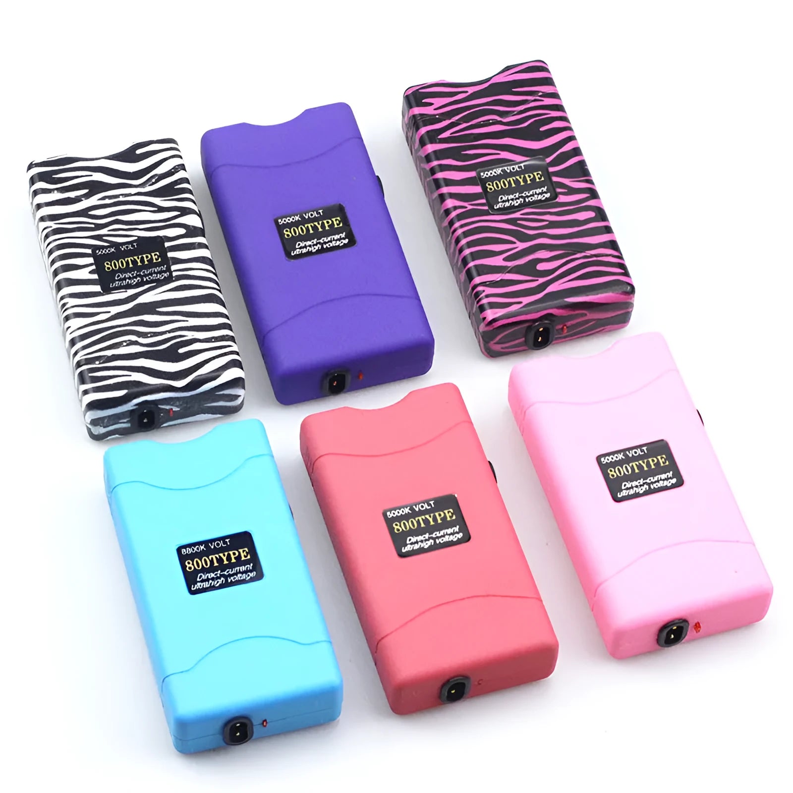 Female self-defense multi-function flashlight in purple colour with plastic and resin construction