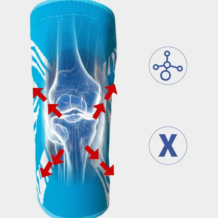 Black and blue basketball kneepads for men with compression fit in four sizes