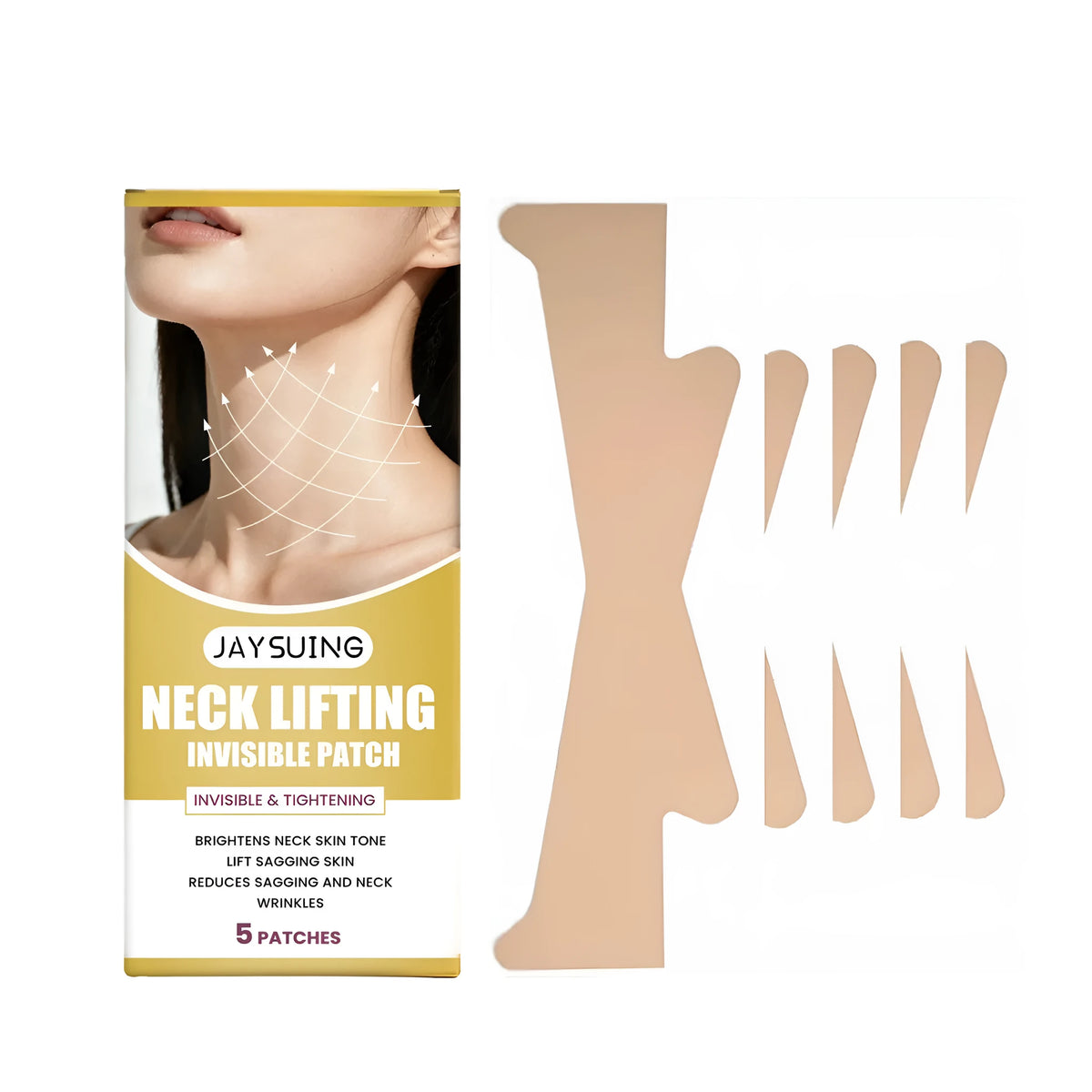 Invisible compact neck plaster with hyaluronic acid and retinol, pack of 5 patches