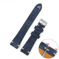Suede genuine leather watch strap in brown, blue, grey, and Army Green colours for 20mm and 22mm watches