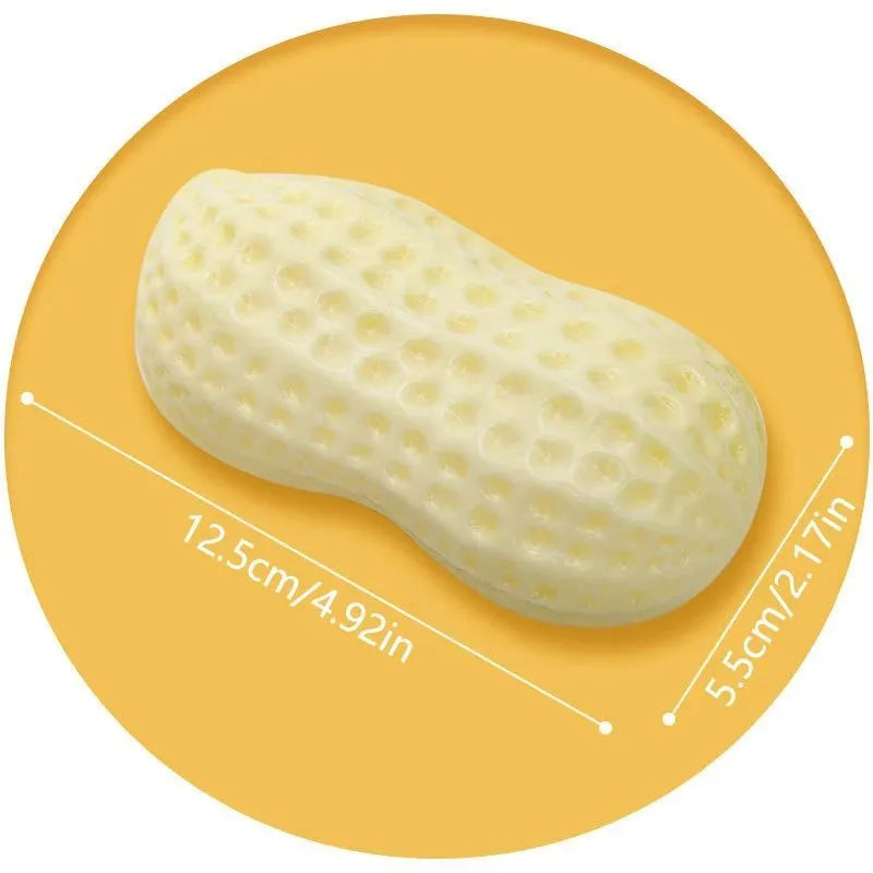 Yellow rubber vinyl dog toy for small dogs with elastic chew and sound feature