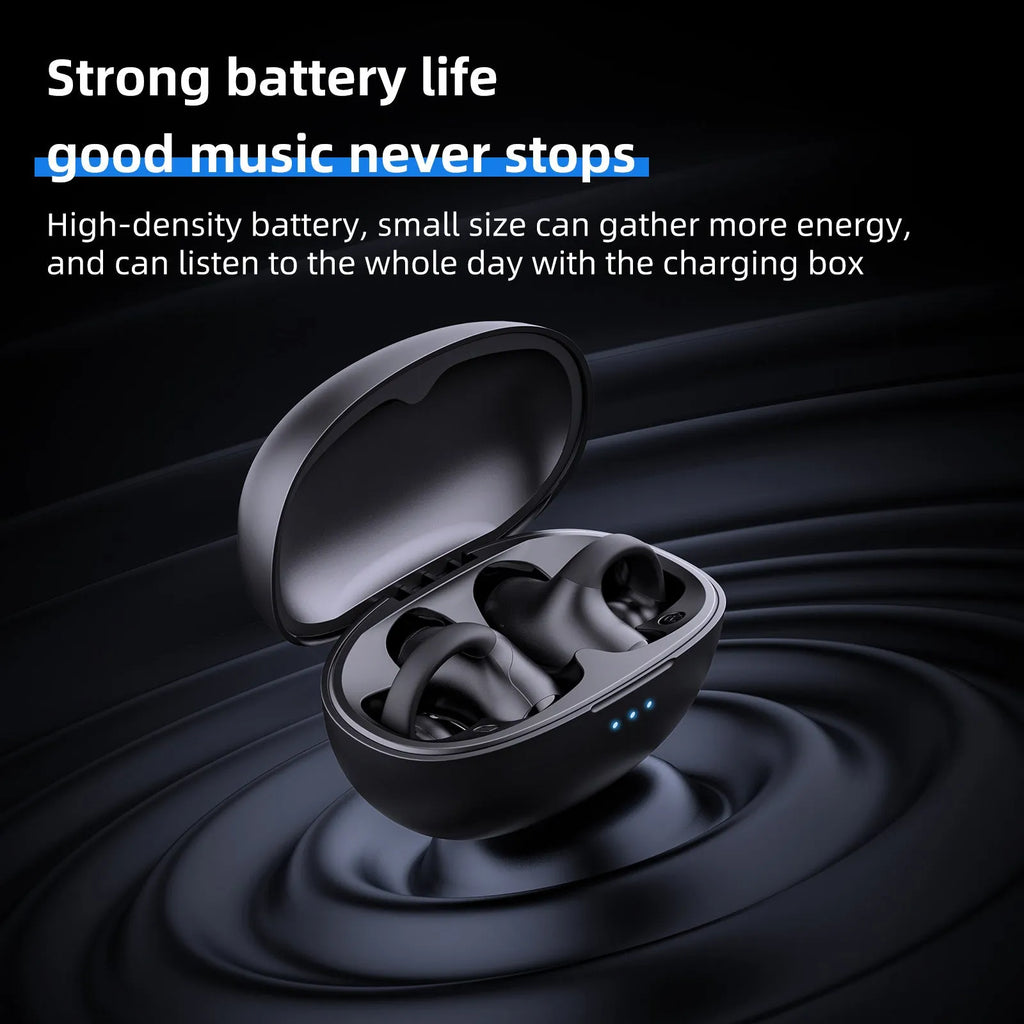 T306 black and white Bluetooth wireless clip-on sports gaming headset with ear hook design
