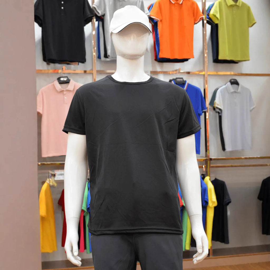 Men's slim fit quick-dry T-shirt in multiple colours with short sleeves and round neck