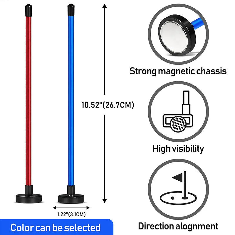 Red aluminium alloy magnetic golf alignment trainer with baseball bar for swing practice