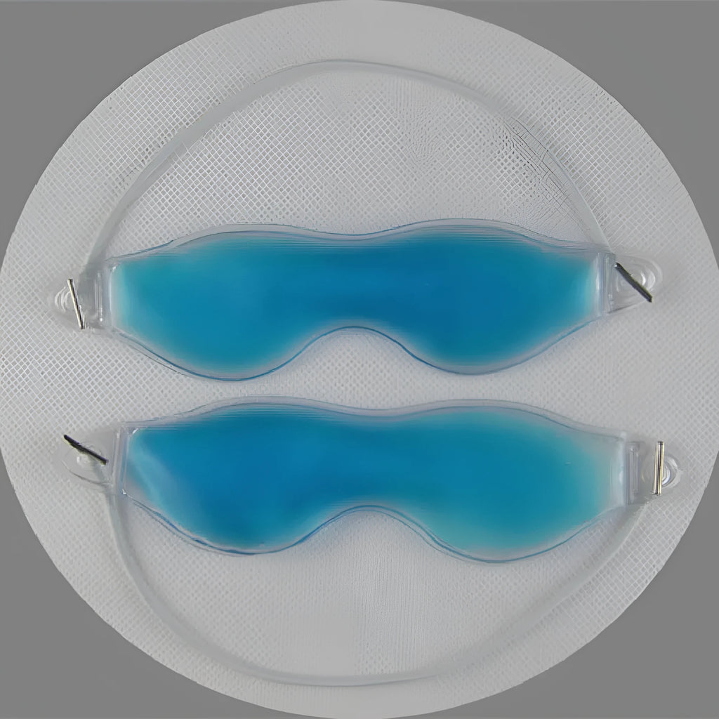 Gel ice eye mask 16 x 5cm in green, blue, red, or yellow for summer eye relief