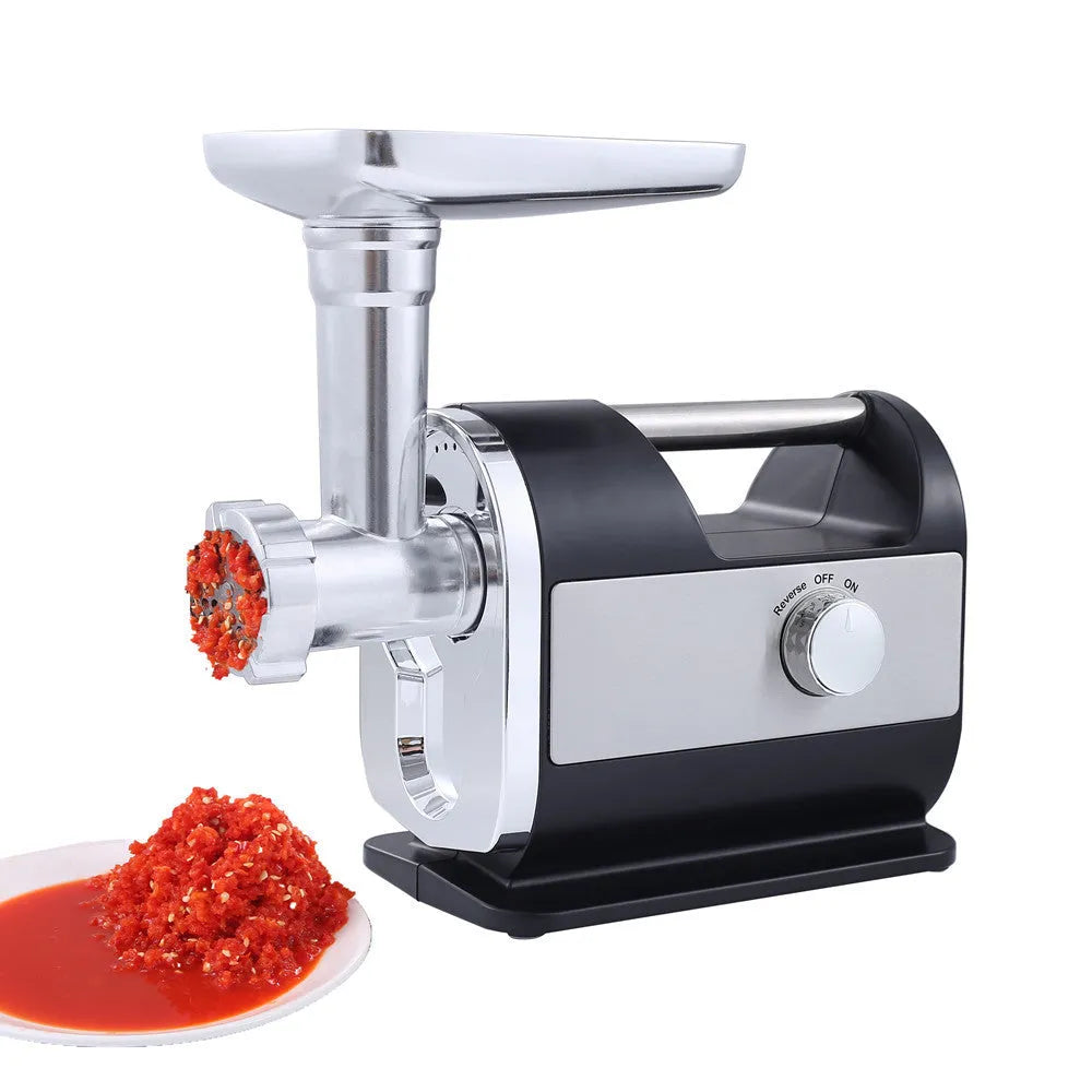 Fashion Simple Home Electric Meat Grinder matte black stainless steel 285x160x335mm fully automatic