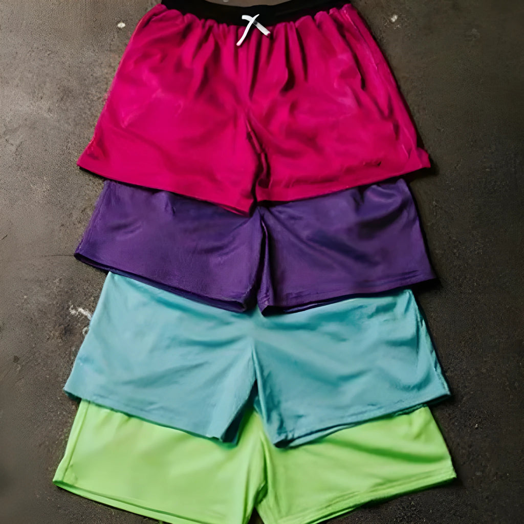 Men's mesh quick-drying shorts in chemical fibre fabric for summer sports activities