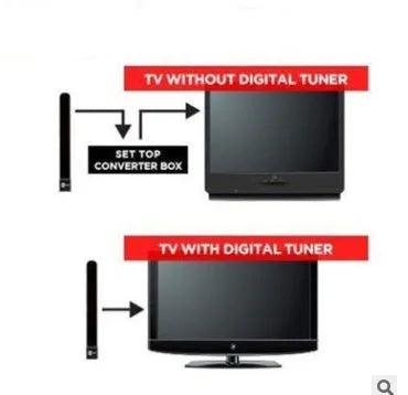 Black Clear TV Key indoor digital satellite HDTV antenna receiver, 50g FR-4 fibre, single unit in OPP bag