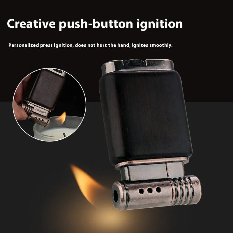 Metal ebony gas lighter in four decorative colour finishes for casual use and collection
