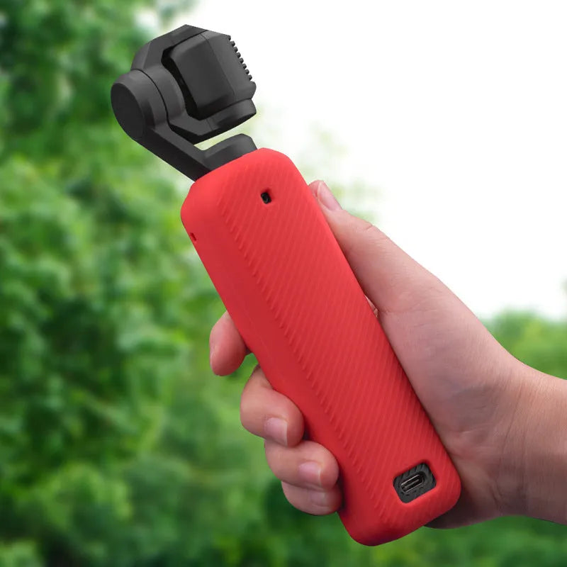 Black silicone protective sleeve for a PTZ camera or gimbal stabiliser body.