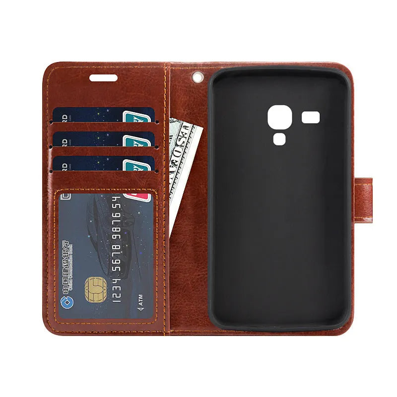 Folding card holster cover made from PU leather and TPU pudding material in multiple colours