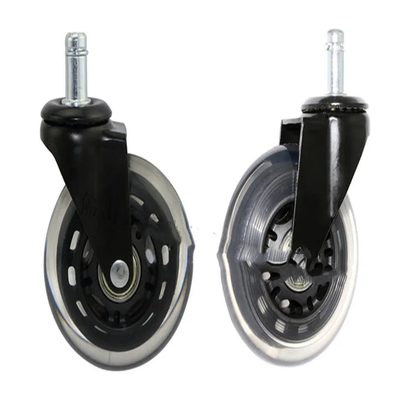 Benyu 2.5 inch black transparent rubber caster set of 5 for furniture replacement wheels