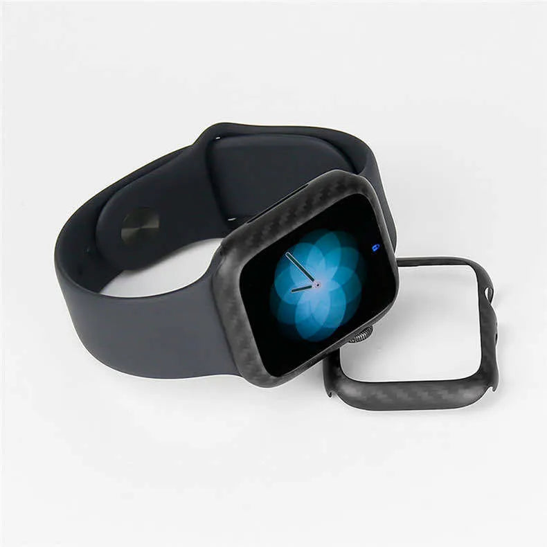 Black leather half wrap protective case for Apple Watch Series 4 44mm
