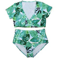 Plus size split swimsuit veil in nylon, sizes XL to 5XL, in pictured colour with chest pad.