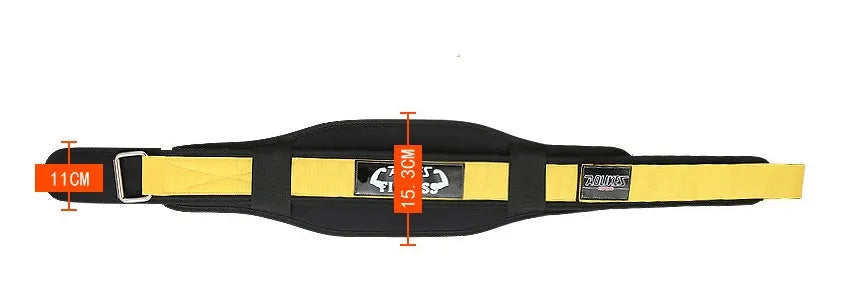 Nylon fitness weightlifting waistband in black, red or yellow colours with L, M, XL size options