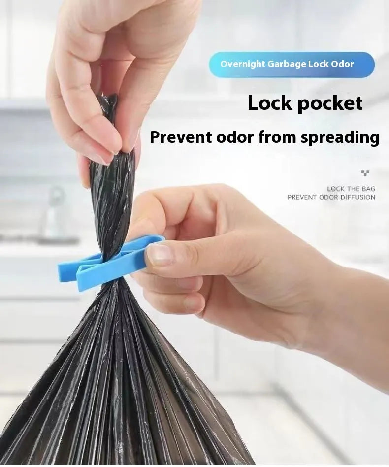 A white PP plastic non-slip fixed clip for holding bin bags to the side of a rubbish bin.