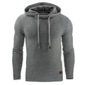 A men's hooded sweatshirt in a cotton and polyester blend, shown in one of nine available colours.