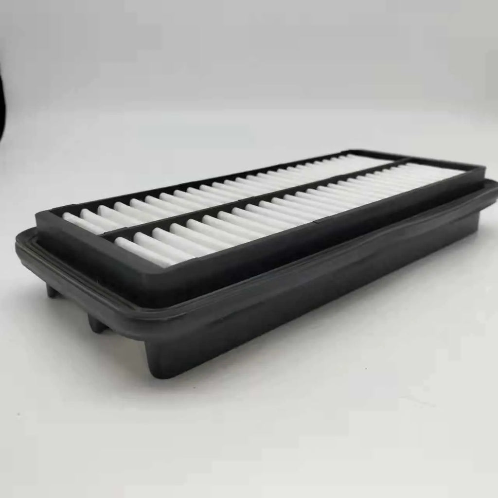 Black Hyundai car air filter showing 256mm diameter 113mm width 40mm thickness dimensions