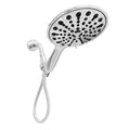 Portable handheld shower head with six water functions including massage, bubble and rain settings