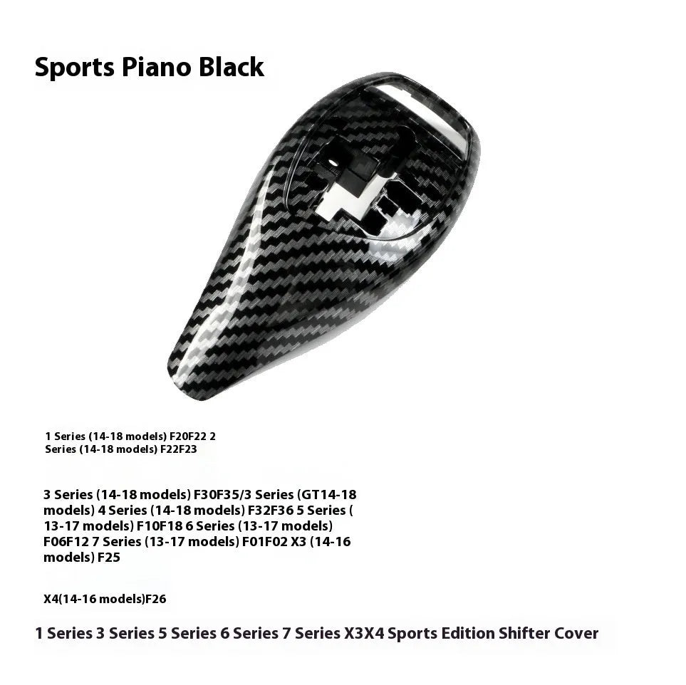 BMW 3 Series 5 Series gear cover replacement panel in sports carbon fiber pattern finish