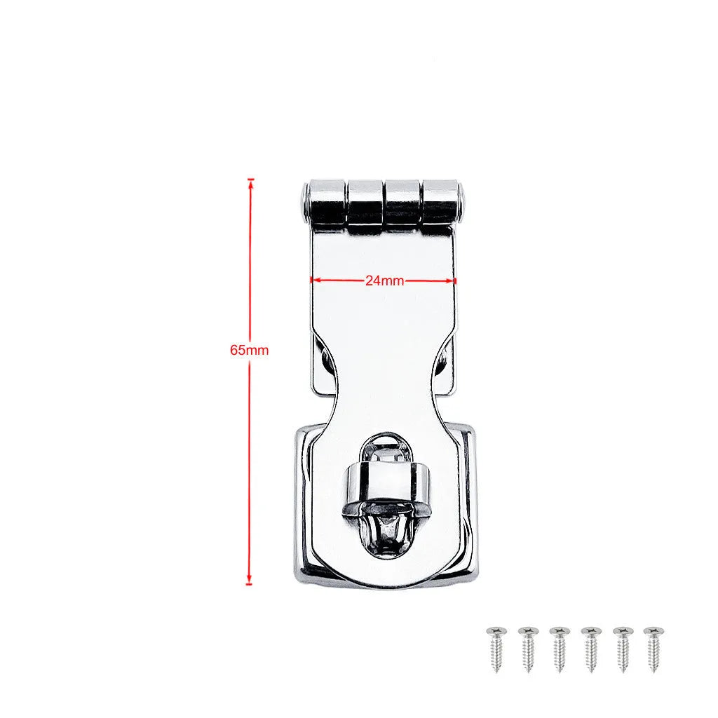Silver 304 stainless steel hasp latch lock with bolt for drawer or cabinet.