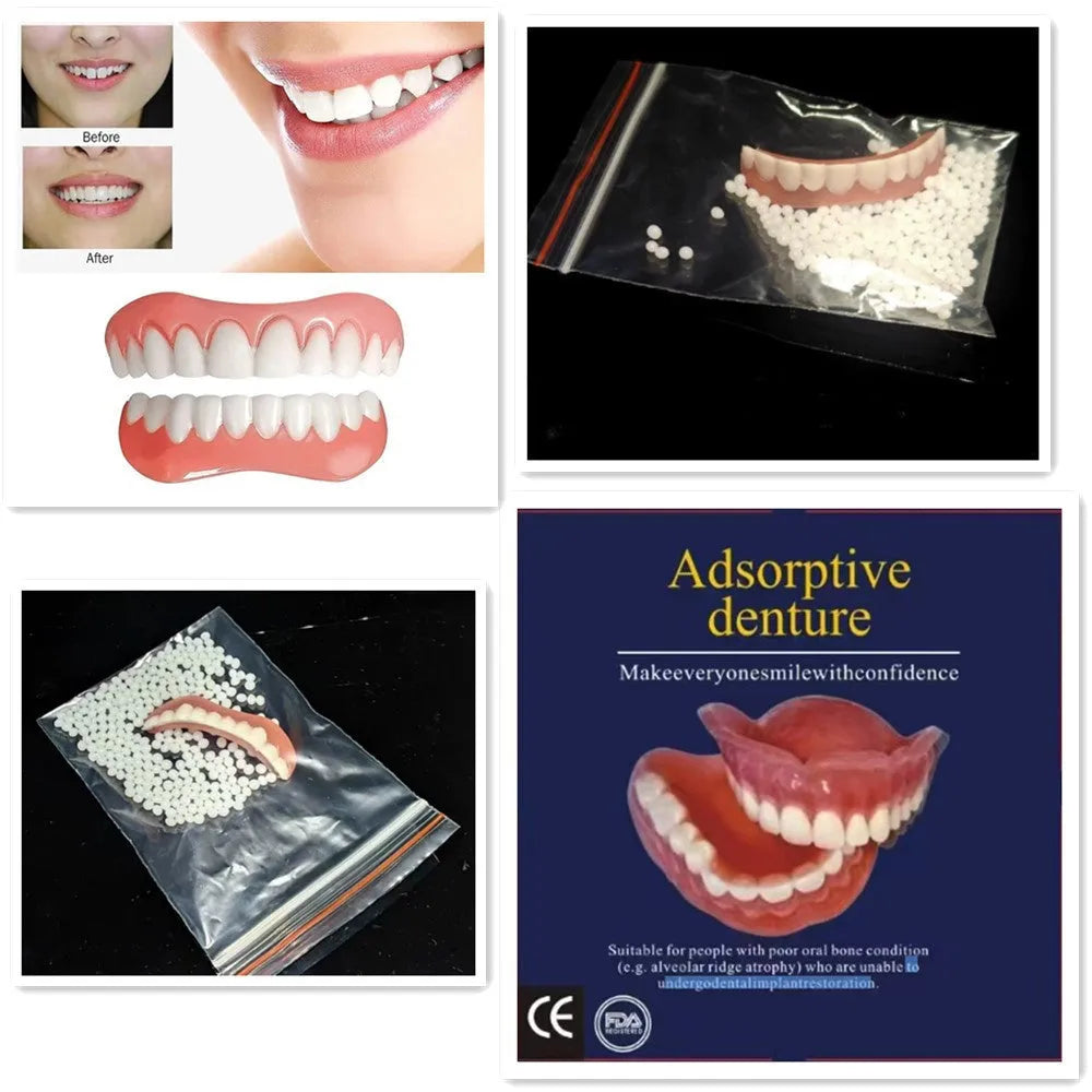 Silicone denture tooth socket teaching model with upper and lower teeth in colour box packaging
