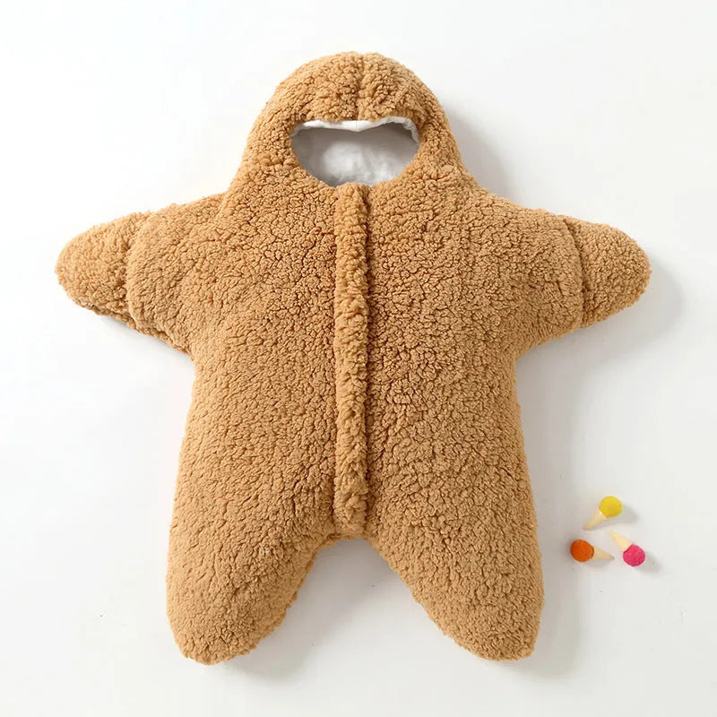 Starfish lamb design baby winter sleeping bag in cashmere and cotton for 0-6 month olds