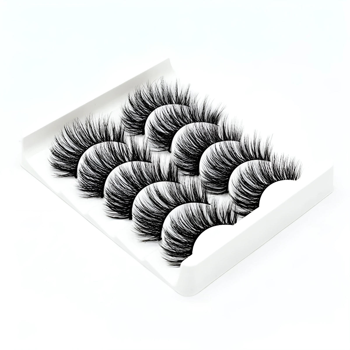 Handmade thick long natural false eyelashes 5 pairs 3D fiber fluffy volume in six style colours