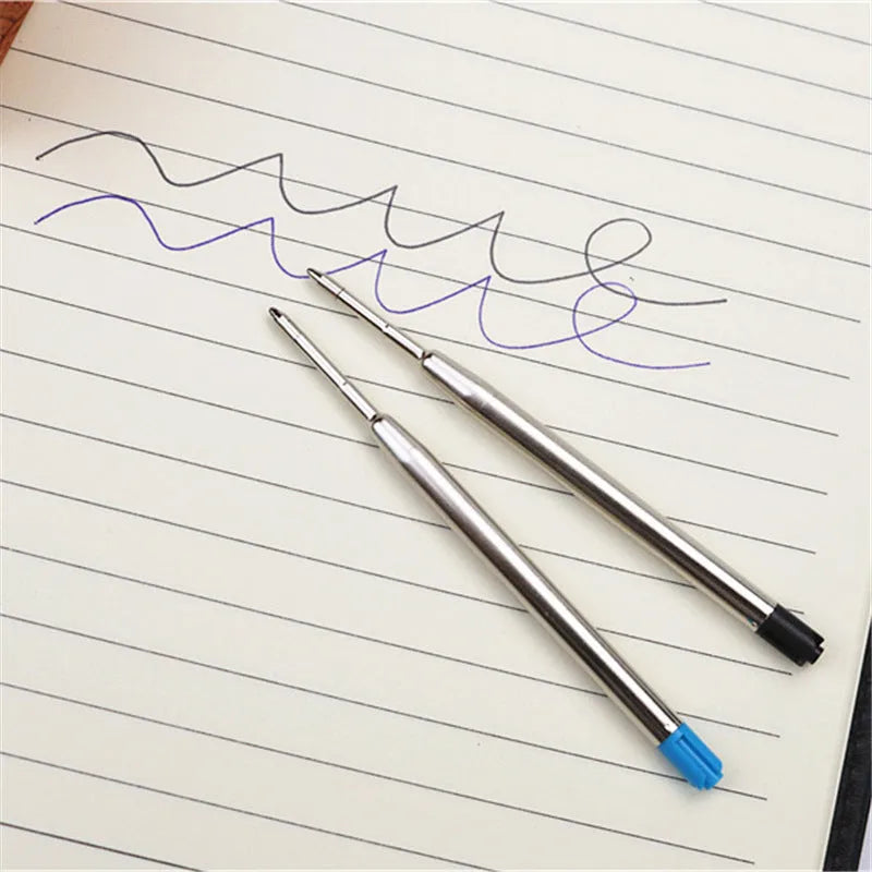 Full metal black pocket rollerball pen with 0.7mm refill and two spare refills
