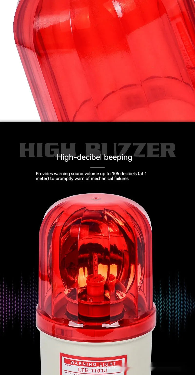 LTE-1101J industrial warning light with rotating alarm in red yellow green colours