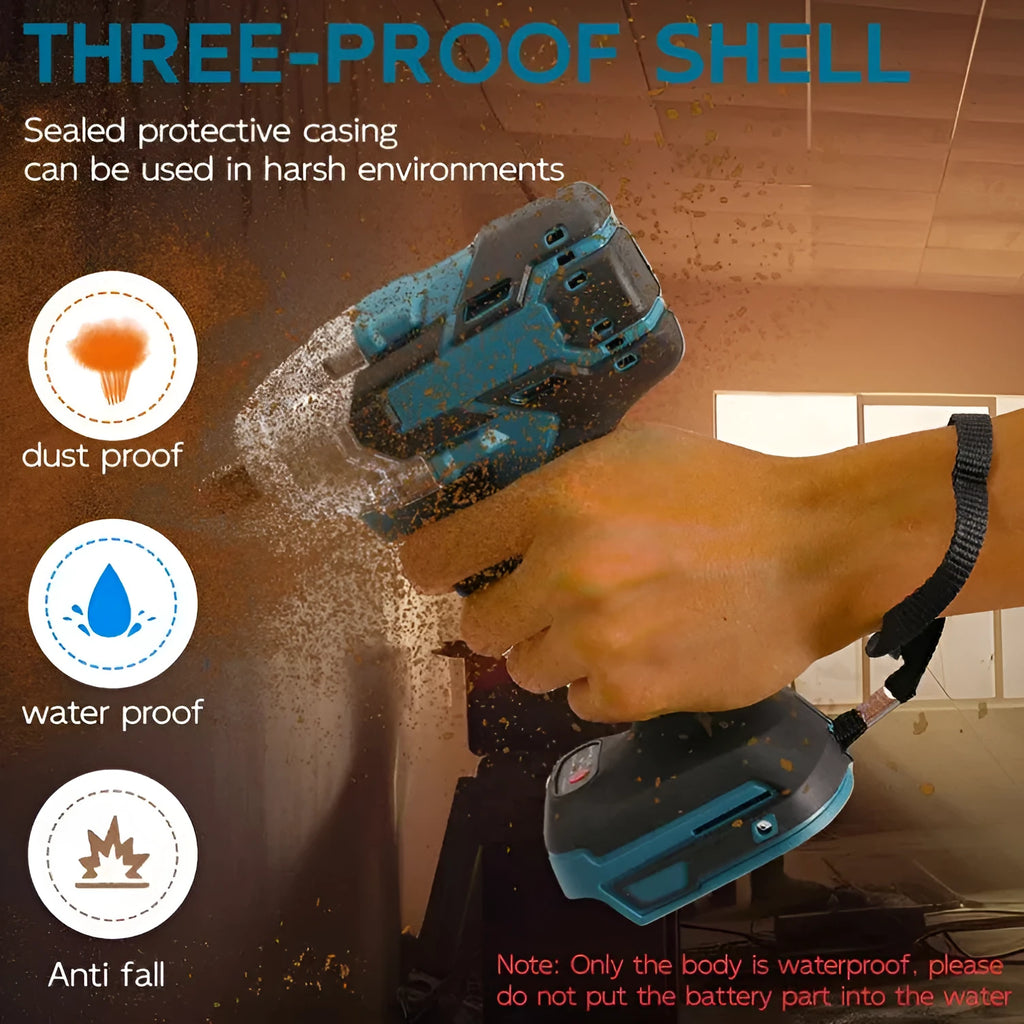 21V brushless electric impact wrench with lithium battery and 12.4mm chuck