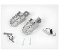 Pair of aluminium off-road motorcycle foot pedals with foot nail cover design available in black or silver