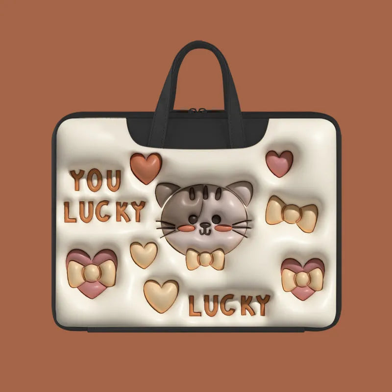 Inflatable laptop bag in PU leather with detachable suitcase strap and built-in air pillow