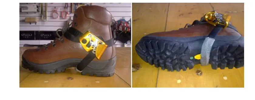 Left foot type ascender made from hot forged aluminium-magnesium alloy, length 8.5cm, width 4.7cm, for ropes 8-12mm diameter