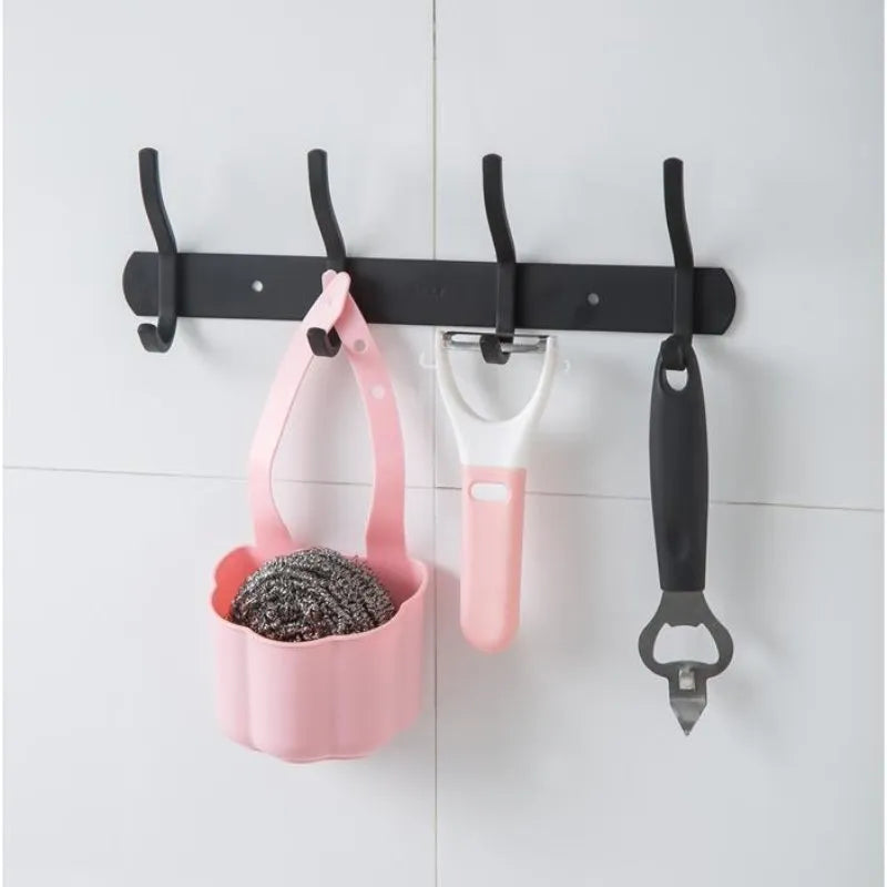 Nordic style plastic drain basket for kitchen sink in dark blue, grey, or pink colours
