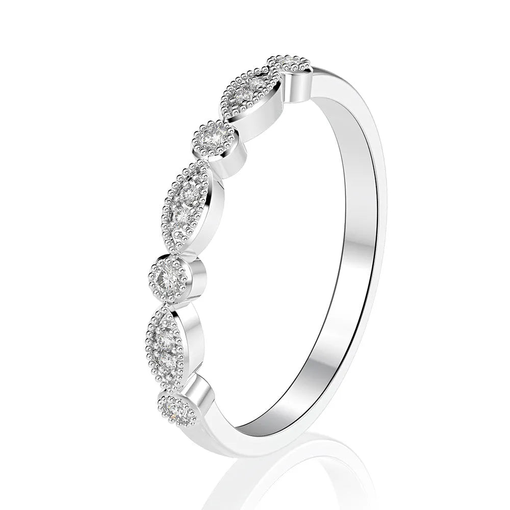 925 silver couple hipster suit ring with geometry design and zircon in rose gold