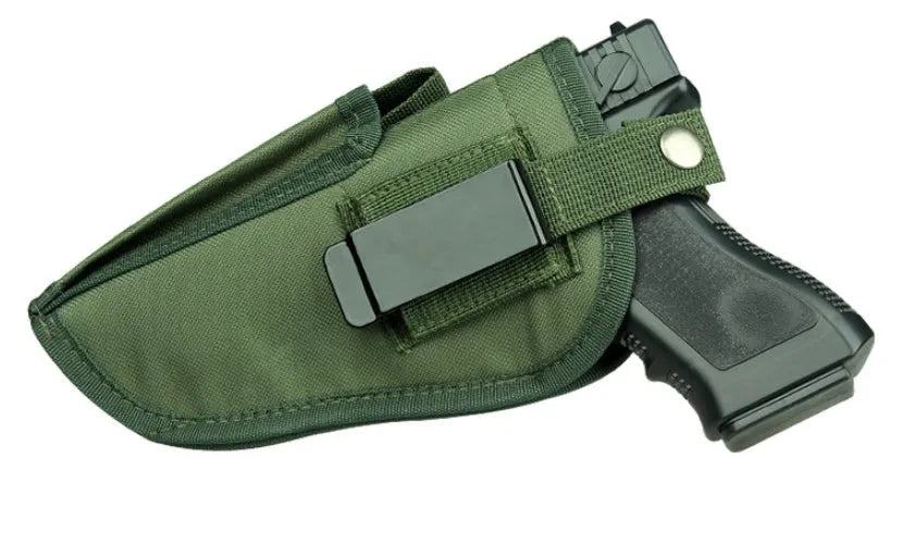 Green nylon outdoor tactical universal holster 10.5 x 19 cm for right-hand draw