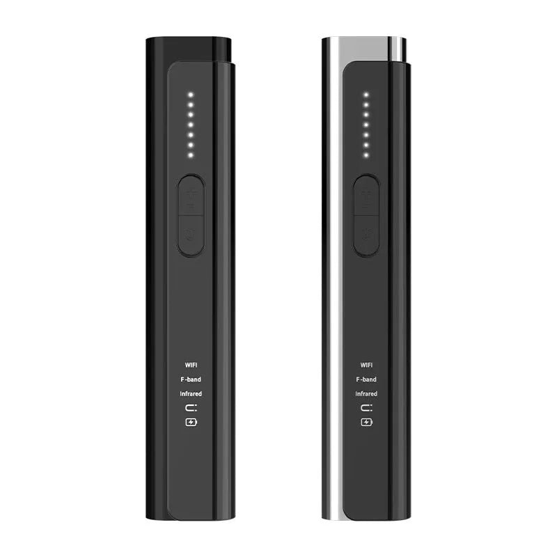 Signal Search anti-spy camera detector in black or silver colours showing 160mm compact design